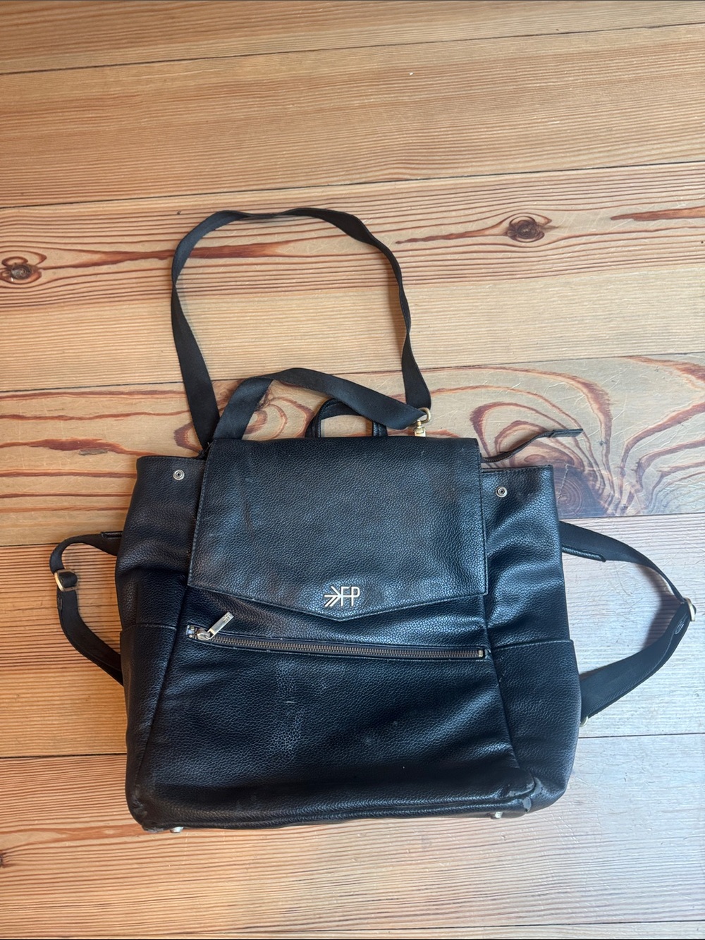 Freshly Picked Black Convertible Diaper Bag Backpack